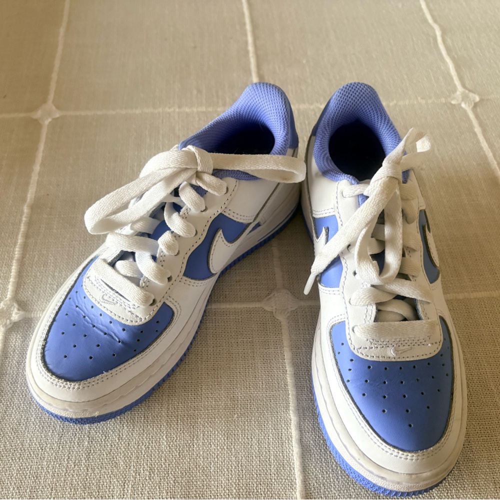Nike Kids' White and Light Blue Sneakers